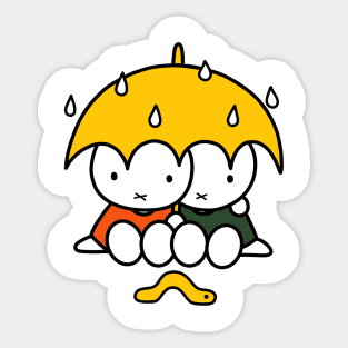 Miffy hides under umbrella Sticker